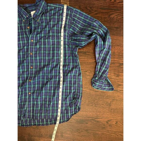 Vintage World Island 100% Cotton Purple Green Plaid Button Up Shirt Size XL - Picture 5 of 8